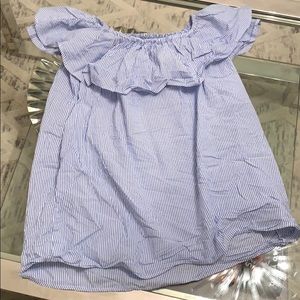 Zara Premium Denim Collection Blue Pinstripe Dress